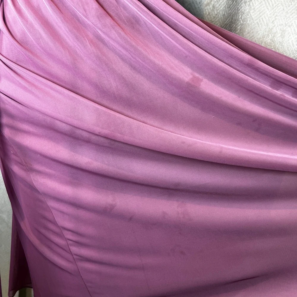 David's Bridal Bridesmaid Dress Convertible Maxi Gown Formal Mauve Size 8 - Picture 13 of 13